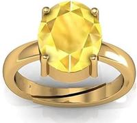 INDIA MADE 4.25 Ratti 3.00 carati certificato A+ Quality Natural Yellow Sapphire Pukhraj gemma anello oro per donne e uomini S-B0CXM7T4TY