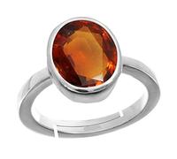 INDIA MADE 5.25 Ratti 4.00 carati certificato A+ Quality Natural Hessonite Granato Gomed regolabile in argento gemma sciolta per donne e uomini S-B09ZL6Z1CJ