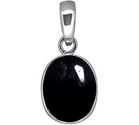 INDIA MADE 7,25 Ratti 6,25 carati nero Sulemani Hakik ciondolo placcato argento Aaa+ qualità naturale Sulemani Hakik/Hakeek sciolto gemma per donne e uomini S-B0BYVYCDLP