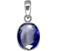 INDIA MADE 7.25 Ratti 6.55 carati A+ qualità naturale blu zaffiro Neelam gemma placcato argento ciondolo medaglione per donne e uomini S-B0CW38Q2KN