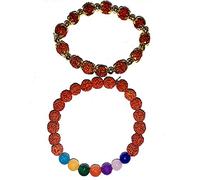 INDIA MADE 7 Chakra Rudraksh sette chakra e berretto rudraksh Brecelet Band-B09R4TTP1D