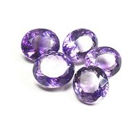 INDIA MADE Ametista naturale certificata totale 10 carati Katella Stone Lotto 5 pezzi ovale per astrologia - B07K27C14G
