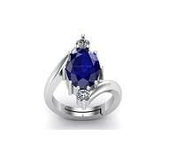 INDIA MADE Anello con zaffiro blu 2,25 ratti, 1,40 carati, non riscaldato e non trattato, pietra preziosa naturale Neelam per gli uomini Ed-B0DKC743ZH