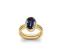 INDIA MADE Anello in alessandrite da 8,00 carati, 9,25 ratti, placcato oro, qualità AAA, eccellente pietra brillante, per uomini e donne, S (Ggtl Lab - certificato) -B0DK7J9WMD