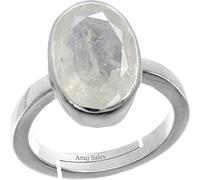INDIA MADE Anello in argento regolabile Panchdhatu naturale non riscaldato certificato 15,25 Ratti bianco zaffiro Pukhraj pietra preziosa sciolta per donne e uomini-B0C3HR9D4N