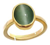 INDIA MADE Anello Lehsunia Ketu placcato oro Panchdhatu regolabile con occhio di gatto naturale non riscaldato certificato da 3,00 carati, per donne e uomini, S-B09MM4K8SX
