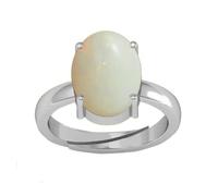 INDIA MADE Anello Panchdhatu placcato in argento placcato argento con opale bianco australiano di qualità Aa++ da 2,25 ratti/1,75 carati, con opale bianco australiano, placcato argento, per uomo e