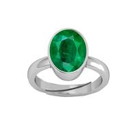 INDIA MADE Anello regolabile con smeraldo naturale da 12,25 Ratti da 11,00 carati, certificato per donne e uomini, S-B0DM2H31M1