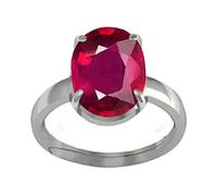 INDIA MADE Anello regolabile non riscaldato certificato 5,25 Ratti A+qualità naturale birmania rubino manik per donne e uomini (Lab - approvato)-B0DPX6M6VJ