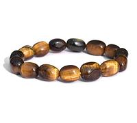 INDIA MADE Braccialetto con occhio di tigre, 8 mm, metafisico, Vastu Reiki, pietra naturale che facilita l'allentamento, B07WT12SDL