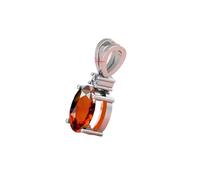 INDIA MADE Ciondolo a medaglione in argento con granato essonite naturale di qualità A+ certificato da 9 carati, pietra preziosa sfusa per donne e uomini, S-B0B4P4KD3H, argento, zaffiro sintetico