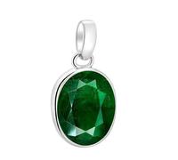 INDIA MADE Ciondolo da uomo placcato argento Panchadhatu da 11,25 ratti, 10,50 carati, con smeraldo verde panna, certificato Aa++ (M18-B0DQTZK261