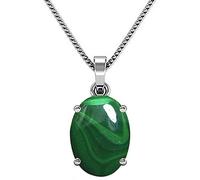 INDIA MADE Ciondolo in argento Firangi 4,25 Ratti 3,00 carati originale e certificato da Gli Natural Malachite Stone non riscaldato e non trattato per uomini e donne - B092JHHWWB