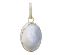 INDIA MADE Ciondolo in pietra di luna naturale in argento 925 certificato in laboratorio 6,25 ratti/5,62 carati, medaglione in argento con pietra di luna -B082W55B5T