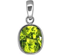 INDIA MADE Ciondolo/medaglione placcato argento con pietra di peridoto naturale di qualità certificata da 3,25 ratti di qualità certificata da laboratorio (superiore AAA+), qualità - B0C41Q8HG3