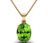 INDIA MADE Ciondolo/medaglione placcato in oro con pietra di peridoto naturale di alta qualità certificata da 14,25 ratti/13,55 carretto di qualità certificata in laboratorio-B0BV71267G