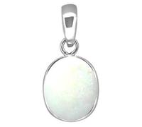 INDIA MADE Ciondolo rivestito in argento con opale bianco naturale Panch Dhatu per uomini e donne, peso 5,25 Ratti con certificato di laboratorio-B08R2LTGX9, argento, zaffiro creato, Argento, Zaffiro