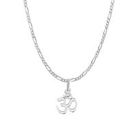 INDIA MADE Ciondolo spirituale OM (purezza 92,5%) in argento Sterling (ciondolo con catena ro) per uomini e donne in argento puro, medaglione divino OM per salute e ricchezza-psf7264, argento