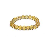 INDIA MADE Citrino naturale certificato in laboratorio per il successo Prosperity easing Protection Lucky Peace (dimensione 8 mm) -B091MB73NV