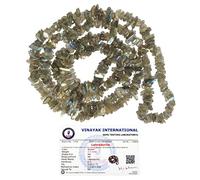 INDIA MADE Collana in labradorite mala certificata, pietra di cristallo naturale Reiki easing Chip Bead Mala caricata da Reiki Grandmaster & Vastu Expert-B09T61R1S7