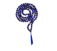 INDIA MADE Collana Naturale di Lapislazzuli Mala (108+1) 6 Mm Perline Nodose Certificato Lab, Collana di Lapislazzuli, Rosario di Pietra di Lapislazzuli-B07J66BBXP