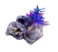 INDIA MADE Cristallo indiano ametista 50 g + pietra grezza naturale per Reiki, facilita la pulizia dell'aura, burattare, vastu, meditazione, giardinaggio, decorazione e rimozione energia