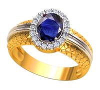 INDIA MADE Laboratorio da 11,00 carati, non riscaldato, non trattato, Aaa+, anello in oro con zaffiro blu naturale Neelam, regolabile, per donne e uomini S-B0BX4H877S
