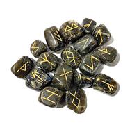 INDIA MADE Labradorite gemma rune con alfabeto Futhark anziano inciso rune set 25 pezzi - B0DPB1G2KD