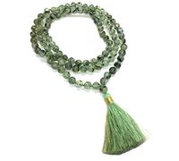 INDIA MADE Mala in pietra naturale (108+1 perla con nappa) Dimensioni: 8 mm, pietra preziosa per mediazione Vastu facilitante Reiki e Pooja, per uomini e donne - B08QZQN826