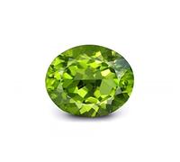 INDIA MADE Manu Gems - Pietra portafortuna di agosto, 15,00 ratti, certificata, non riscaldata, non trattata, qualità A++, peridoto naturale sfuso, certificato in laboratorio, B09NZRRHPW, Argento