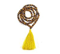 INDIA MADE Natural Tiger Eye Jap Mala per abbracciare la forza, il coraggio e l'equilibrio-B0CXN37GD9