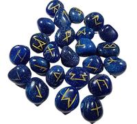 INDIA MADE Onice blu pietra naturale rune 100Cts-B09CMQTTRP