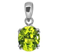 INDIA MADE Pendente/medaglione placcato argento con pietra di peridoto naturale di qualità 14,25 Ratti certificata da laboratorio (top AAA+) Quality-B09QL3PFJ8