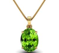 INDIA MADE Pendente/medaglione placcato in oro con pietra di peridoto naturale di alta qualità certificata da 4,25 ratti/3,55 carretto di qualità certificata in laboratorio, qualità B09QL1DPQ3