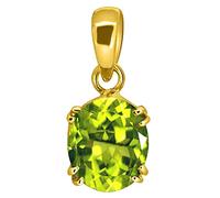 INDIA MADE Pendente/medaglione placcato in oro con pietra di peridoto naturale di alta qualità certificata da 11,25 ratti/10,55 carretto di qualità certificata in laboratorio, qualità B09QL3VX9N