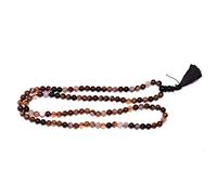 INDIA MADE Perline in agata naturale certificata 108+Guru Bead Jaap Mala, pietra semi preziosa, gioielli alla moda per alleviare Reiki, positività, buona fortuna, amore, forza, ricchezza, prosperità