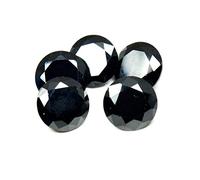 INDIA MADE Pietra di zircone cubico nero certificata in laboratorio totale da 25 a 30 ct 5 pezzi lotto Jarkan rotondo Rashi Ratan-B07ZH9XJ13