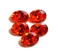 INDIA MADE Pietra preziosa di zircone cubico di colore arancione certificata in laboratorio, totale da 20 a 32 ct, 5 pezzi, taglio ovale Jarkan-B0DLT561MY