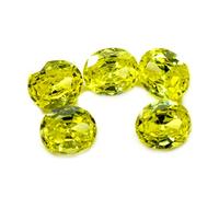 INDIA MADE Pietra preziosa di zircone cubico limone certificata in laboratorio totale da 20 a 25 ct 5 pezzi lotto astrologia ovale Jarkan-B07ZH4L72Y
