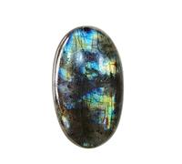 INDIA MADE Pietre di labradorite in cristallo naturale da 11,25 carati, cabochon liscio, pietra ovale con retro piatto per la creazione di gioielli, pietra energetica tascabile Palm B0D2Y4NK9H