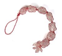 INDIA MADE Quarzo rosa naturale da appendere, in quarzo rosa, da appendere all'auto, da appendere alla porta, per facilitare il reiki e le pietre di cristallo, dimensioni 30,4 cm (B0C23GV856)