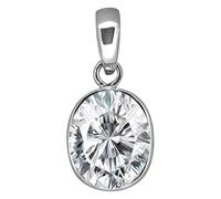 INDIA MADE S-B095K4J8PJ - Ciondolo Panchdhatu placcato argento con zircone ovale naturale di qualità deluxe da 4,45 carati, qualità certificata da laboratorio (top AAA+), qualità per uomini e donne