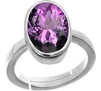INDIA MADE S-B09NW55K3J - Anello regolabile in argento placcato in argento Katela con pietra preziosa naturale per scopi astrologici, 4,00 carati AA+, per uomini o donne