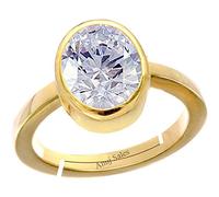 INDIA MADE S-B0C37JMJ3F - Anello regolabile placcato in oro con zirconia cubica bianca certificata da 4,25 Ratti