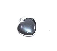 INDIA MADE Set di 1 ciondolo a forma di cuore in tormalina nera, per Reiki, chakra, guarigione, yoga, meditazione, idea regalo -B07CKWVCJQ, argento, zaffiro creato, Argento, Zaffiro sintetico
