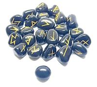 INDIA MADE Set di rune in agata nera naturale per Reiki e facilitazione delle pietre-B0B1X2RMNZ