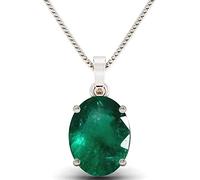 INDIA MADE Smeraldo naturale sciolto gemma peso 2,25 ratti/1,70 carati certificato verde smeraldo naturale sciolto gemma panna ciondolo argento placcato medaglione per uomini e donne - B0CT44P1RD