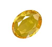 INDIA MADE Zaffiro giallo coltivato da 11,00 ratti, 10,50 carati, pietra di Pukhraj coltivata certificata per scopi astrologici testati in laboratorio-B0CP43N79Y, argento, Zaffiro sintetico