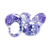 INDIA MADE Zircone cubico viola certificato gemma totale 20 a 25 carati 5 pezzi lotto Jarkan pietra di forma ovale - B07ZHBX23S