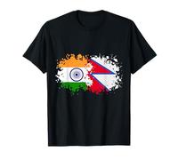 India & Nepal Insieme, Mezzo Indiano, Metà Nepalese Maglietta
